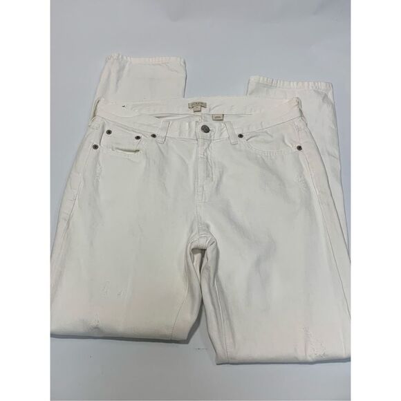 J Crew white denim, distressed, jean, size 27 - Picture 1 of 6